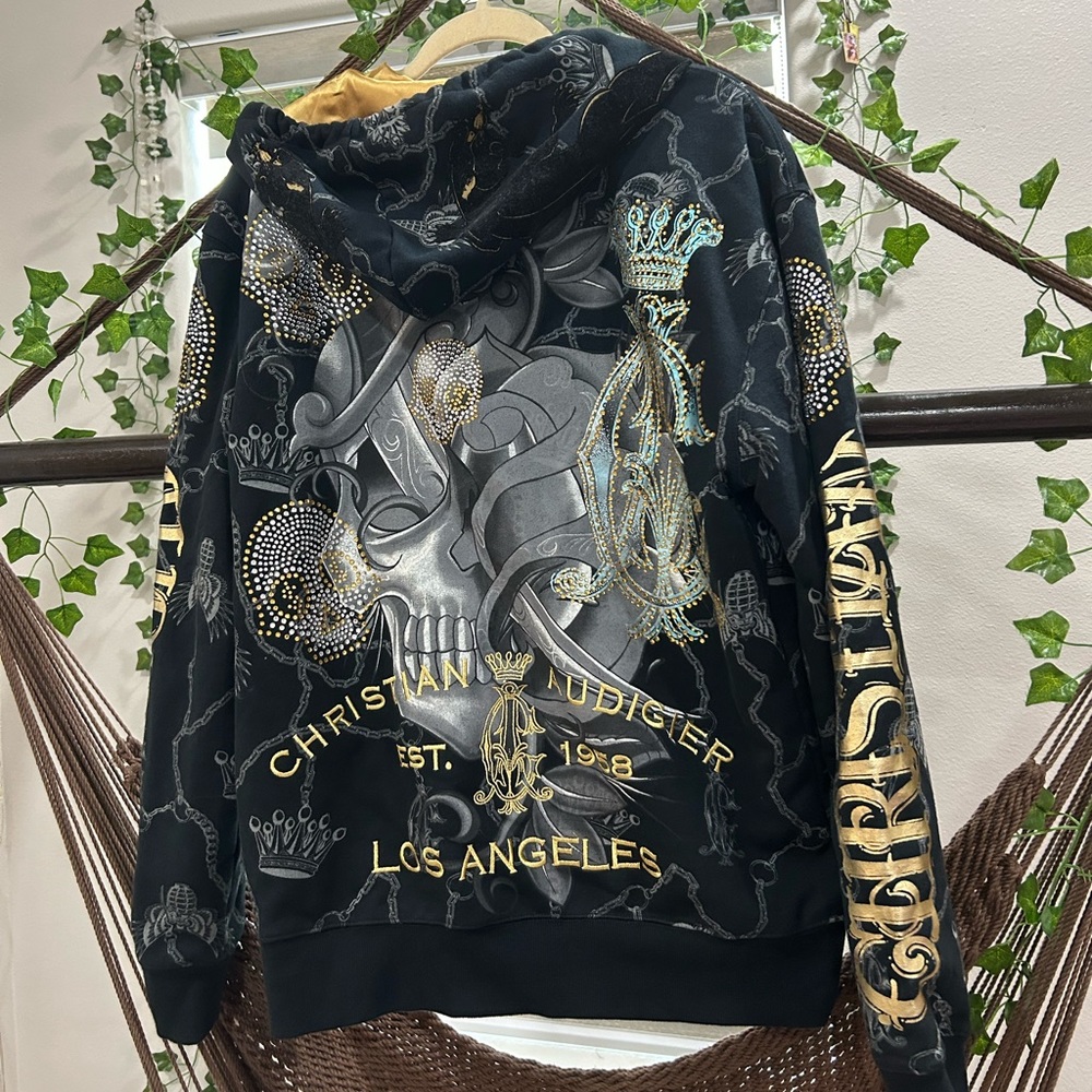 Rare Christian Auidiger Zip Up Hoodie 💙